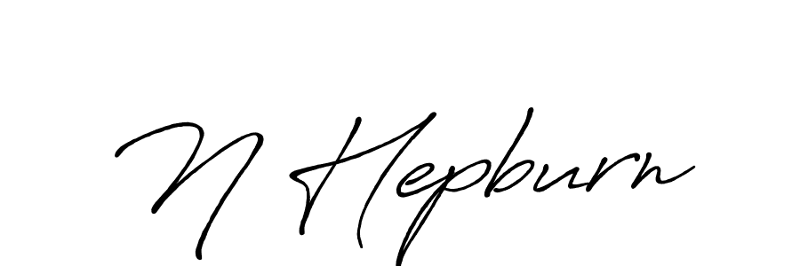 Design your own signature with our free online signature maker. With this signature software, you can create a handwritten (Antro_Vectra_Bolder) signature for name N Hepburn. N Hepburn signature style 7 images and pictures png