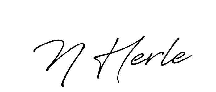 Use a signature maker to create a handwritten signature online. With this signature software, you can design (Antro_Vectra_Bolder) your own signature for name N Herle. N Herle signature style 7 images and pictures png