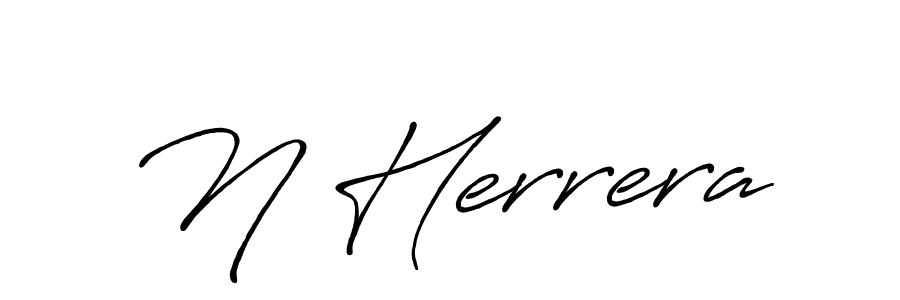 Design your own signature with our free online signature maker. With this signature software, you can create a handwritten (Antro_Vectra_Bolder) signature for name N Herrera. N Herrera signature style 7 images and pictures png