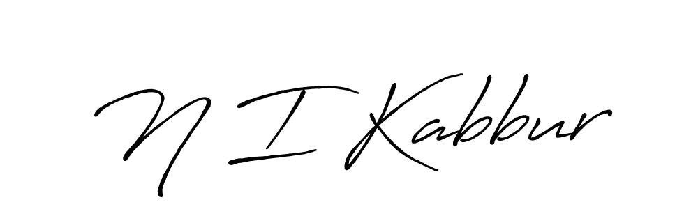 How to make N I Kabbur name signature. Use Antro_Vectra_Bolder style for creating short signs online. This is the latest handwritten sign. N I Kabbur signature style 7 images and pictures png