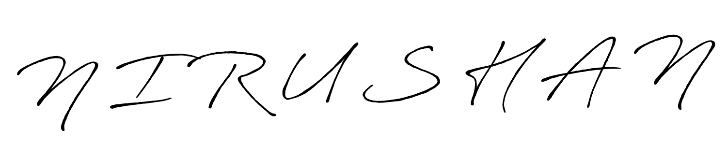 N I R U S H A N stylish signature style. Best Handwritten Sign (Antro_Vectra_Bolder) for my name. Handwritten Signature Collection Ideas for my name N I R U S H A N. N I R U S H A N signature style 7 images and pictures png