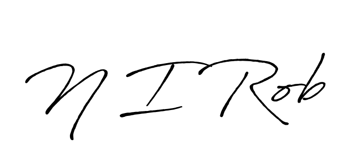 Use a signature maker to create a handwritten signature online. With this signature software, you can design (Antro_Vectra_Bolder) your own signature for name N I Rob. N I Rob signature style 7 images and pictures png