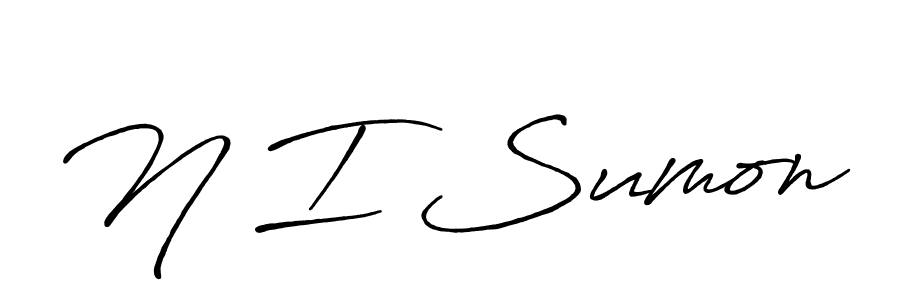 Also we have N I Sumon name is the best signature style. Create professional handwritten signature collection using Antro_Vectra_Bolder autograph style. N I Sumon signature style 7 images and pictures png