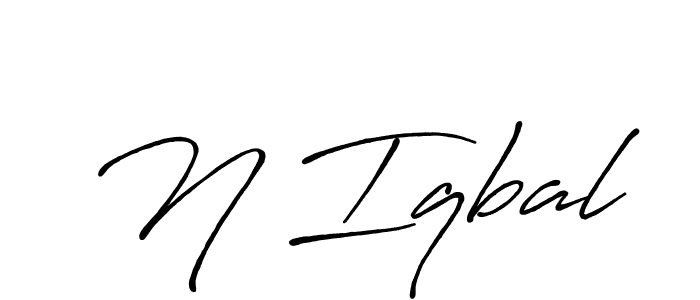 Design your own signature with our free online signature maker. With this signature software, you can create a handwritten (Antro_Vectra_Bolder) signature for name N Iqbal. N Iqbal signature style 7 images and pictures png