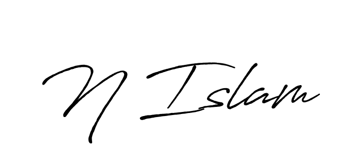 if you are searching for the best signature style for your name N Islam. so please give up your signature search. here we have designed multiple signature styles  using Antro_Vectra_Bolder. N Islam signature style 7 images and pictures png