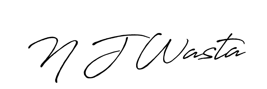 Create a beautiful signature design for name N J Wasta. With this signature (Antro_Vectra_Bolder) fonts, you can make a handwritten signature for free. N J Wasta signature style 7 images and pictures png