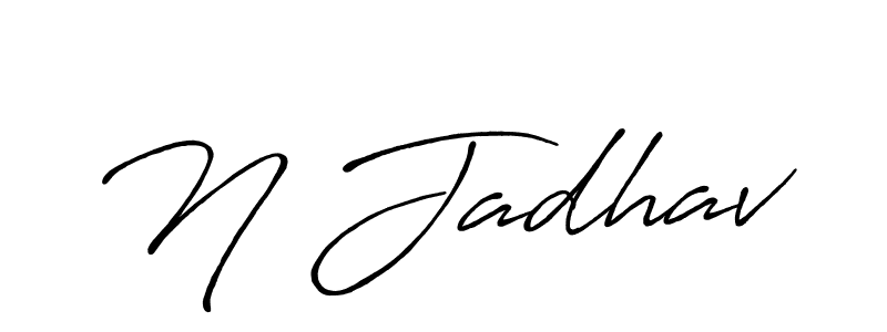 Make a beautiful signature design for name N Jadhav. With this signature (Antro_Vectra_Bolder) style, you can create a handwritten signature for free. N Jadhav signature style 7 images and pictures png