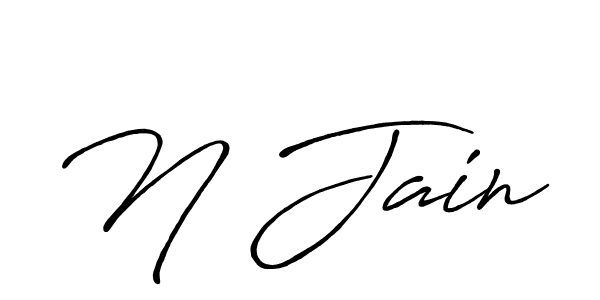 How to make N Jain signature? Antro_Vectra_Bolder is a professional autograph style. Create handwritten signature for N Jain name. N Jain signature style 7 images and pictures png