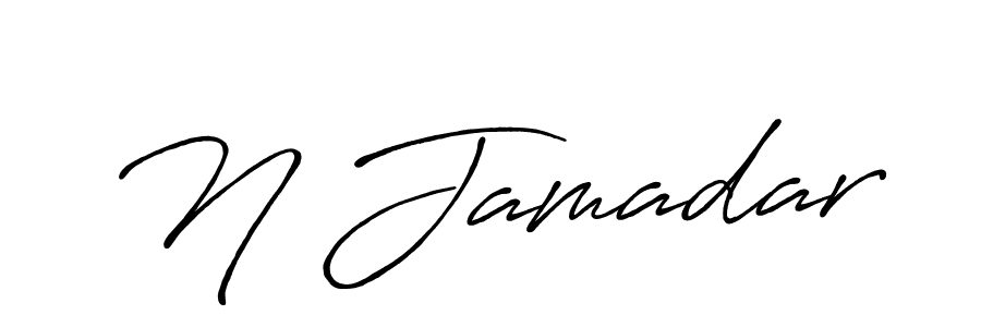 Use a signature maker to create a handwritten signature online. With this signature software, you can design (Antro_Vectra_Bolder) your own signature for name N Jamadar. N Jamadar signature style 7 images and pictures png