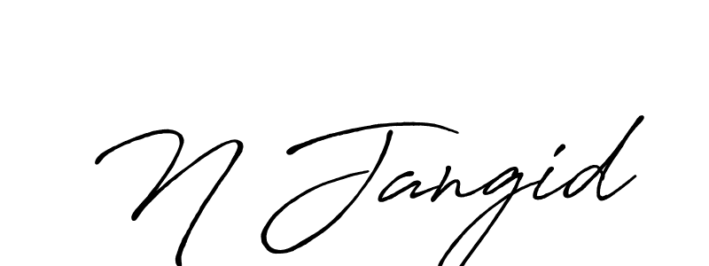 The best way (Antro_Vectra_Bolder) to make a short signature is to pick only two or three words in your name. The name N Jangid include a total of six letters. For converting this name. N Jangid signature style 7 images and pictures png