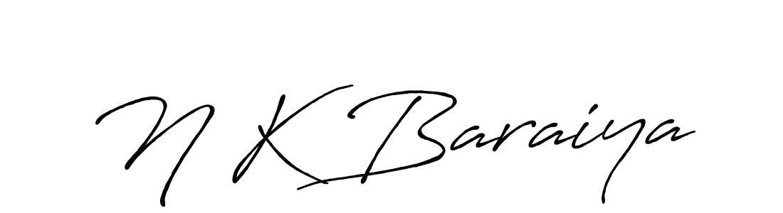 N K Baraiya stylish signature style. Best Handwritten Sign (Antro_Vectra_Bolder) for my name. Handwritten Signature Collection Ideas for my name N K Baraiya. N K Baraiya signature style 7 images and pictures png