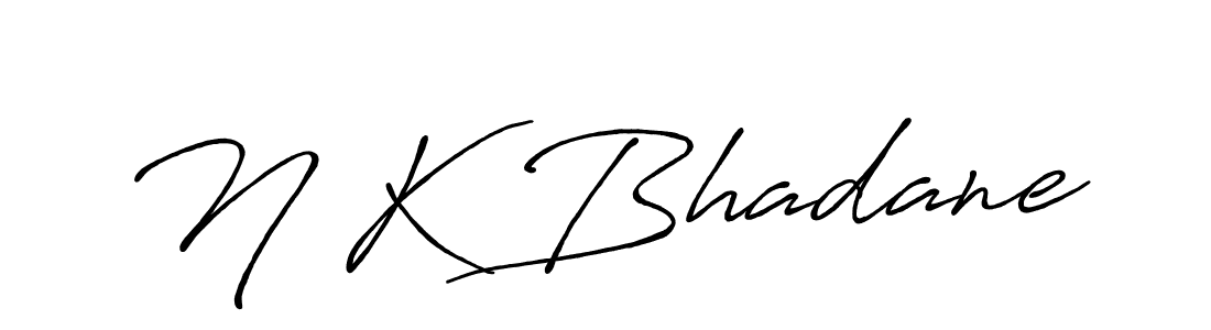 Make a beautiful signature design for name N K Bhadane. With this signature (Antro_Vectra_Bolder) style, you can create a handwritten signature for free. N K Bhadane signature style 7 images and pictures png