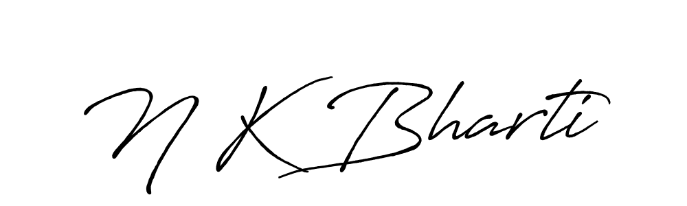 Create a beautiful signature design for name N K Bharti. With this signature (Antro_Vectra_Bolder) fonts, you can make a handwritten signature for free. N K Bharti signature style 7 images and pictures png