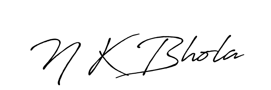 Make a beautiful signature design for name N K Bhola. With this signature (Antro_Vectra_Bolder) style, you can create a handwritten signature for free. N K Bhola signature style 7 images and pictures png