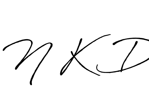 Make a beautiful signature design for name N K D. With this signature (Antro_Vectra_Bolder) style, you can create a handwritten signature for free. N K D signature style 7 images and pictures png