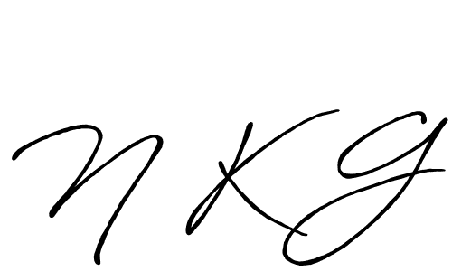 Create a beautiful signature design for name N K G. With this signature (Antro_Vectra_Bolder) fonts, you can make a handwritten signature for free. N K G signature style 7 images and pictures png