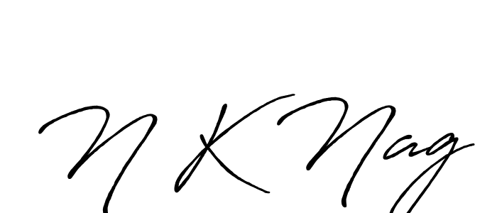 How to make N K Nag name signature. Use Antro_Vectra_Bolder style for creating short signs online. This is the latest handwritten sign. N K Nag signature style 7 images and pictures png