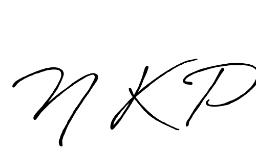 Design your own signature with our free online signature maker. With this signature software, you can create a handwritten (Antro_Vectra_Bolder) signature for name N K P. N K P signature style 7 images and pictures png