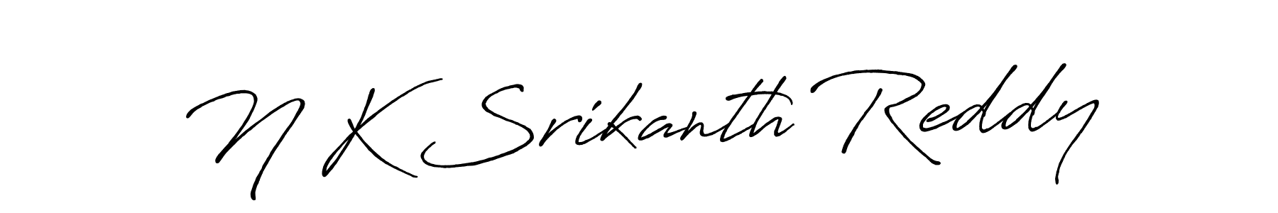 Make a beautiful signature design for name N K Srikanth Reddy. With this signature (Antro_Vectra_Bolder) style, you can create a handwritten signature for free. N K Srikanth Reddy signature style 7 images and pictures png