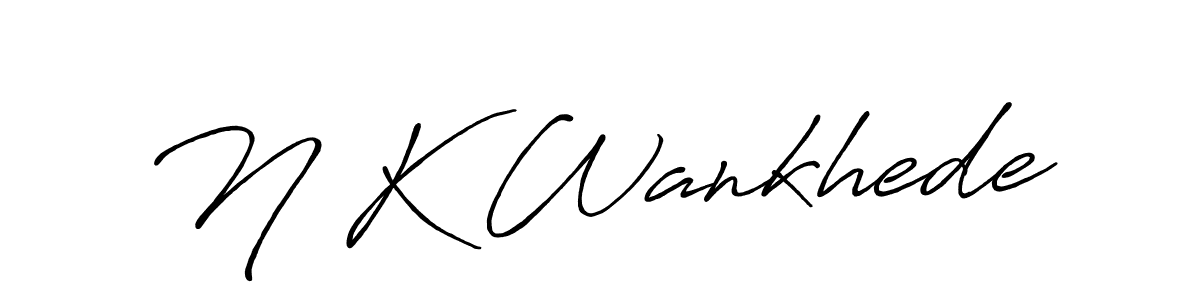 if you are searching for the best signature style for your name N K Wankhede. so please give up your signature search. here we have designed multiple signature styles  using Antro_Vectra_Bolder. N K Wankhede signature style 7 images and pictures png