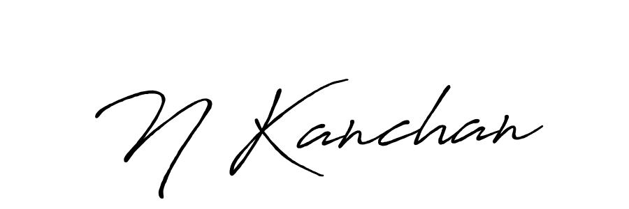 Make a beautiful signature design for name N Kanchan. With this signature (Antro_Vectra_Bolder) style, you can create a handwritten signature for free. N Kanchan signature style 7 images and pictures png