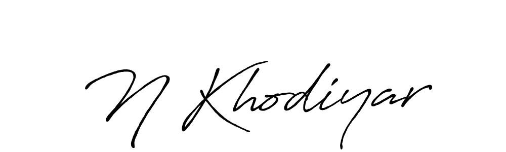 Design your own signature with our free online signature maker. With this signature software, you can create a handwritten (Antro_Vectra_Bolder) signature for name N Khodiyar. N Khodiyar signature style 7 images and pictures png