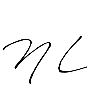 The best way (Antro_Vectra_Bolder) to make a short signature is to pick only two or three words in your name. The name N L include a total of six letters. For converting this name. N L signature style 7 images and pictures png
