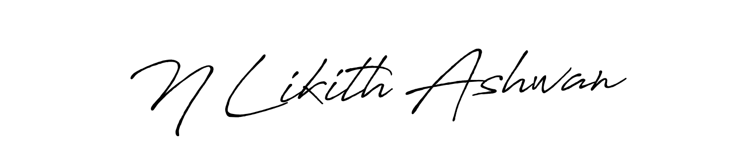 You should practise on your own different ways (Antro_Vectra_Bolder) to write your name (N Likith Ashwan) in signature. don't let someone else do it for you. N Likith Ashwan signature style 7 images and pictures png