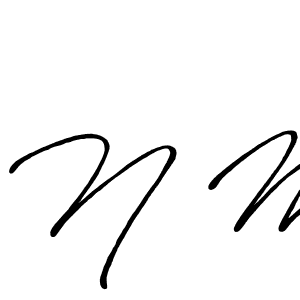 The best way (Antro_Vectra_Bolder) to make a short signature is to pick only two or three words in your name. The name N M include a total of six letters. For converting this name. N M signature style 7 images and pictures png