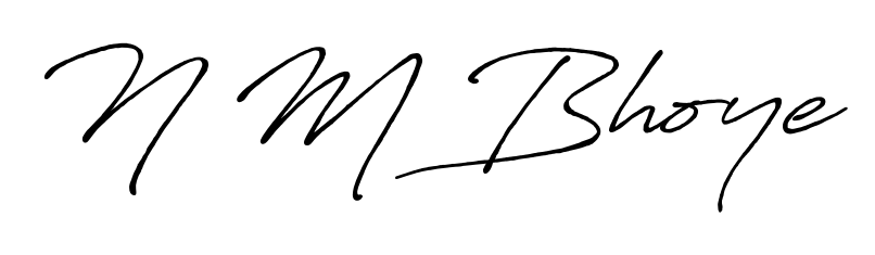 Upgrade your professional image with N M Bhoye signature created with Antro_Vectra_Bolder font. Fast, free, and watermark-free download. N M Bhoye signature style 7 images and pictures png