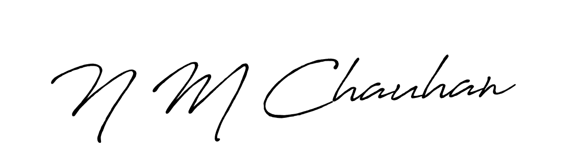 Use a signature maker to create a handwritten signature online. With this signature software, you can design (Antro_Vectra_Bolder) your own signature for name N M Chauhan. N M Chauhan signature style 7 images and pictures png