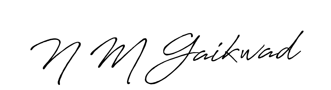 Design your own signature with our free online signature maker. With this signature software, you can create a handwritten (Antro_Vectra_Bolder) signature for name N M Gaikwad. N M Gaikwad signature style 7 images and pictures png