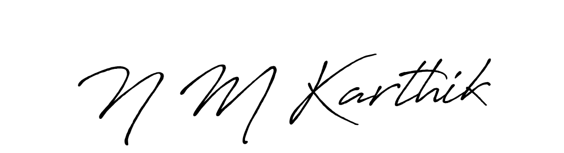 Create a beautiful signature design for name N M Karthik. With this signature (Antro_Vectra_Bolder) fonts, you can make a handwritten signature for free. N M Karthik signature style 7 images and pictures png