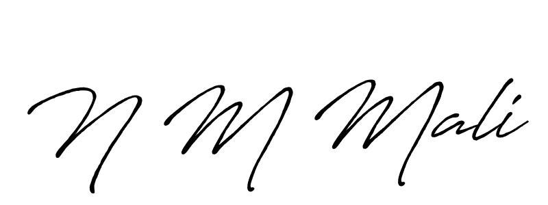 Design your own signature with our free online signature maker. With this signature software, you can create a handwritten (Antro_Vectra_Bolder) signature for name N M Mali. N M Mali signature style 7 images and pictures png