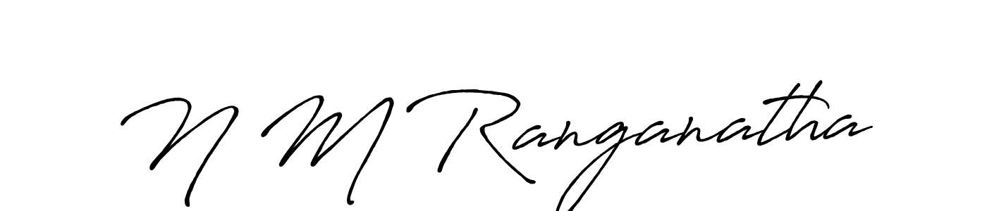 How to make N M Ranganatha name signature. Use Antro_Vectra_Bolder style for creating short signs online. This is the latest handwritten sign. N M Ranganatha signature style 7 images and pictures png