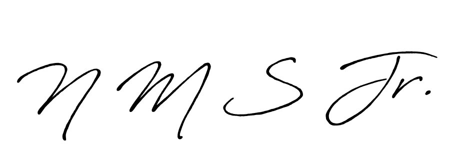 Similarly Antro_Vectra_Bolder is the best handwritten signature design. Signature creator online .You can use it as an online autograph creator for name N M S Jr.. N M S Jr. signature style 7 images and pictures png