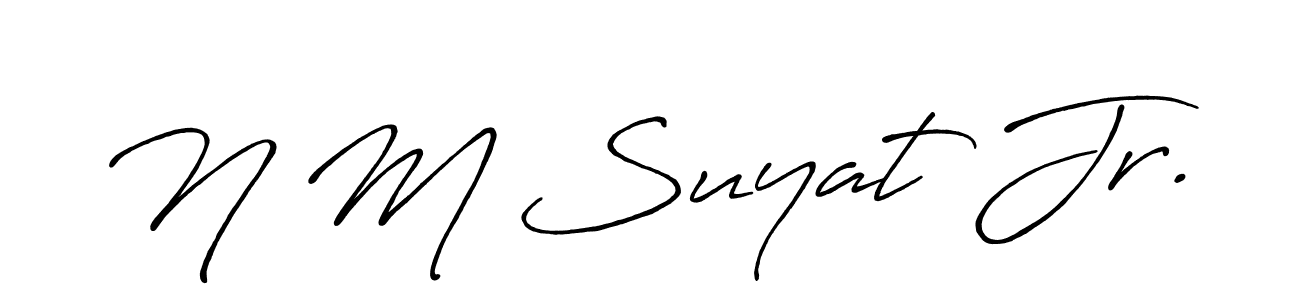 Make a beautiful signature design for name N M Suyat Jr.. With this signature (Antro_Vectra_Bolder) style, you can create a handwritten signature for free. N M Suyat Jr. signature style 7 images and pictures png