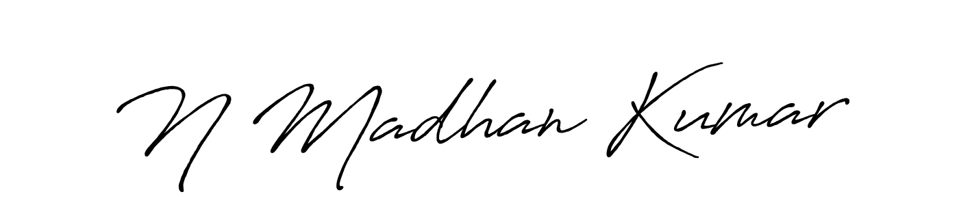 Also we have N Madhan Kumar name is the best signature style. Create professional handwritten signature collection using Antro_Vectra_Bolder autograph style. N Madhan Kumar signature style 7 images and pictures png