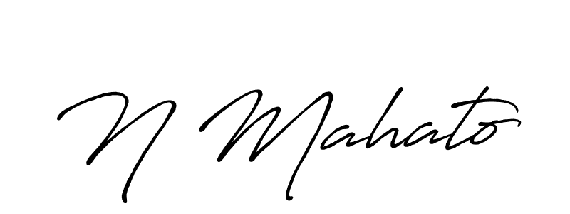 How to make N Mahato name signature. Use Antro_Vectra_Bolder style for creating short signs online. This is the latest handwritten sign. N Mahato signature style 7 images and pictures png