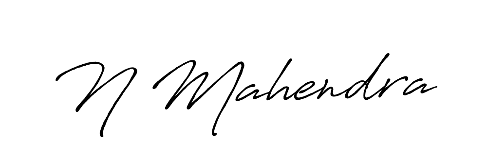 Make a beautiful signature design for name N Mahendra. With this signature (Antro_Vectra_Bolder) style, you can create a handwritten signature for free. N Mahendra signature style 7 images and pictures png