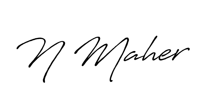How to make N Maher signature? Antro_Vectra_Bolder is a professional autograph style. Create handwritten signature for N Maher name. N Maher signature style 7 images and pictures png