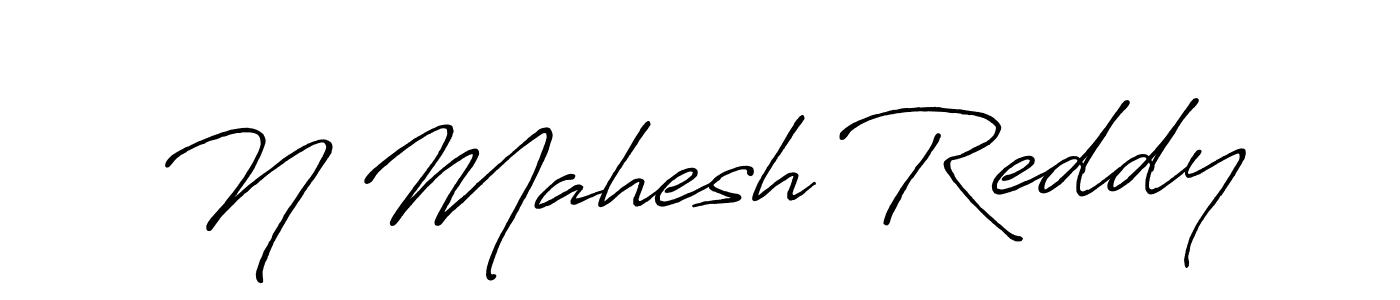 How to make N Mahesh Reddy name signature. Use Antro_Vectra_Bolder style for creating short signs online. This is the latest handwritten sign. N Mahesh Reddy signature style 7 images and pictures png