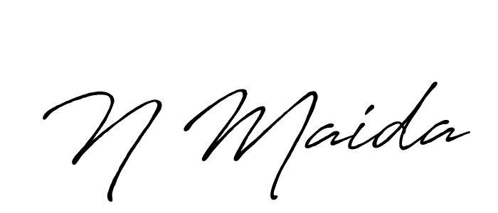 This is the best signature style for the N Maida name. Also you like these signature font (Antro_Vectra_Bolder). Mix name signature. N Maida signature style 7 images and pictures png
