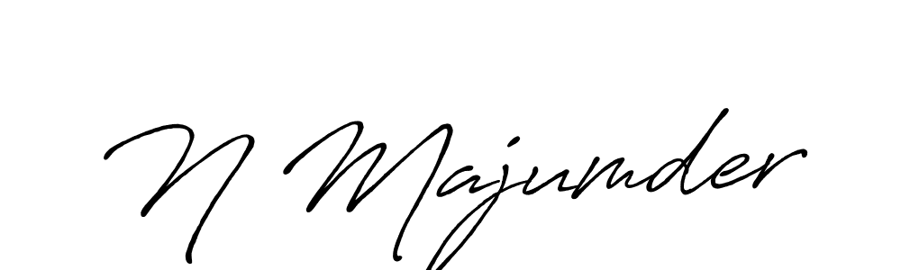 Make a beautiful signature design for name N Majumder. With this signature (Antro_Vectra_Bolder) style, you can create a handwritten signature for free. N Majumder signature style 7 images and pictures png