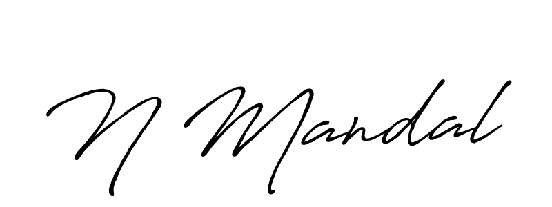 Make a beautiful signature design for name N Mandal. With this signature (Antro_Vectra_Bolder) style, you can create a handwritten signature for free. N Mandal signature style 7 images and pictures png