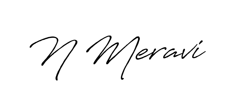 Use a signature maker to create a handwritten signature online. With this signature software, you can design (Antro_Vectra_Bolder) your own signature for name N Meravi. N Meravi signature style 7 images and pictures png