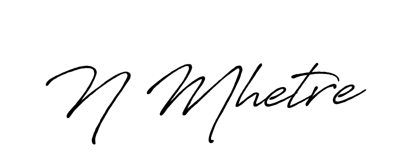 Make a beautiful signature design for name N Mhetre. With this signature (Antro_Vectra_Bolder) style, you can create a handwritten signature for free. N Mhetre signature style 7 images and pictures png