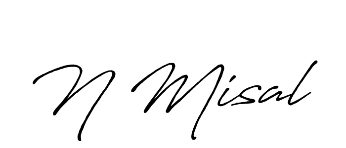 How to make N Misal signature? Antro_Vectra_Bolder is a professional autograph style. Create handwritten signature for N Misal name. N Misal signature style 7 images and pictures png