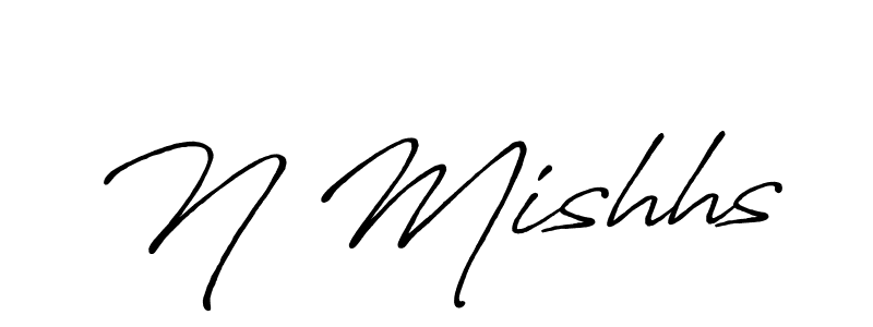 Use a signature maker to create a handwritten signature online. With this signature software, you can design (Antro_Vectra_Bolder) your own signature for name N Mishhs. N Mishhs signature style 7 images and pictures png