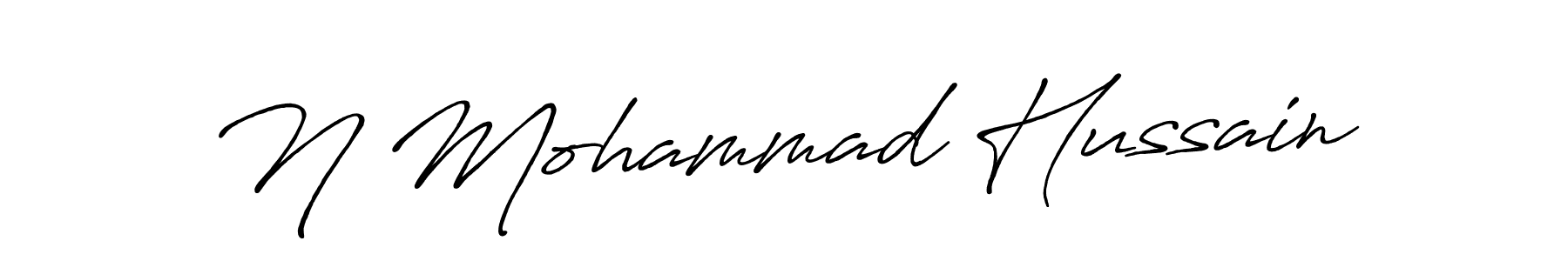 Make a beautiful signature design for name N Mohammad Hussain. With this signature (Antro_Vectra_Bolder) style, you can create a handwritten signature for free. N Mohammad Hussain signature style 7 images and pictures png